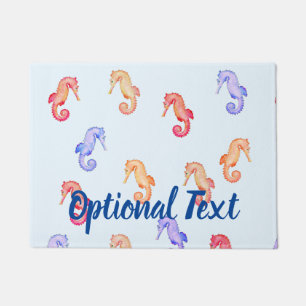 Colourful Seahorses Pattern   Doormat