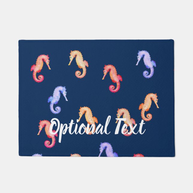 Colourful Seahorses Pattern  Doormat (Front)