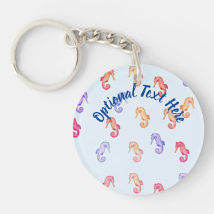 Colourful Seahorses Pattern   Key Ring