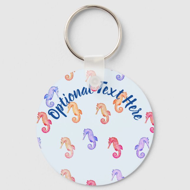 Colourful Seahorses Pattern   Key Ring (Front)