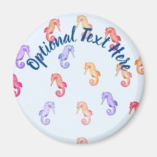 Colourful Seahorses Pattern  Magnet