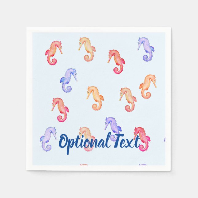 Colourful Seahorses Pattern   Napkin (Front)