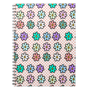 Colourful Seamless daisy Pattern notebook