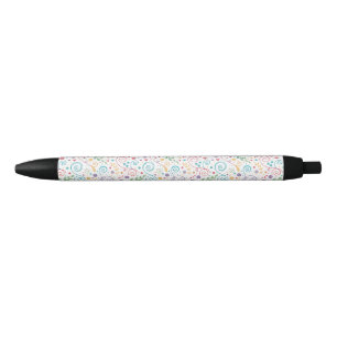 Colourful Seamless Doodle Pattern Black Ink Pen