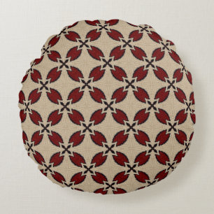 Colourful seamless geometric tile pattern abstract round cushion