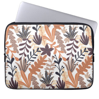 Colourful seamless leaves pattern laptop sleeve