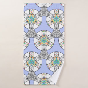 Colourful seamless mosaic interlacing stripes patt bath towel