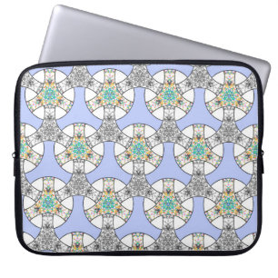 Colourful seamless mosaic interlacing stripes patt laptop sleeve