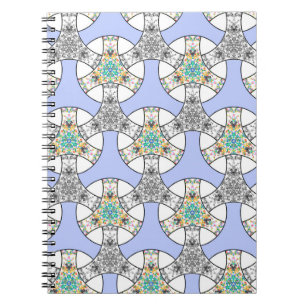 Colourful seamless mosaic interlacing stripes patt notebook