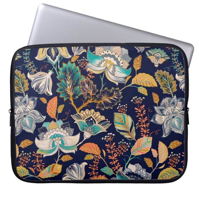 Colourful seamless pattern. Floral background. Flo Laptop Sleeve (Front)