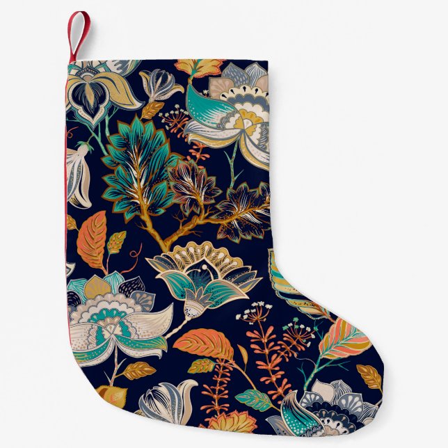 Colourful seamless pattern. Floral background. Flo Small Christmas Stocking (Front)