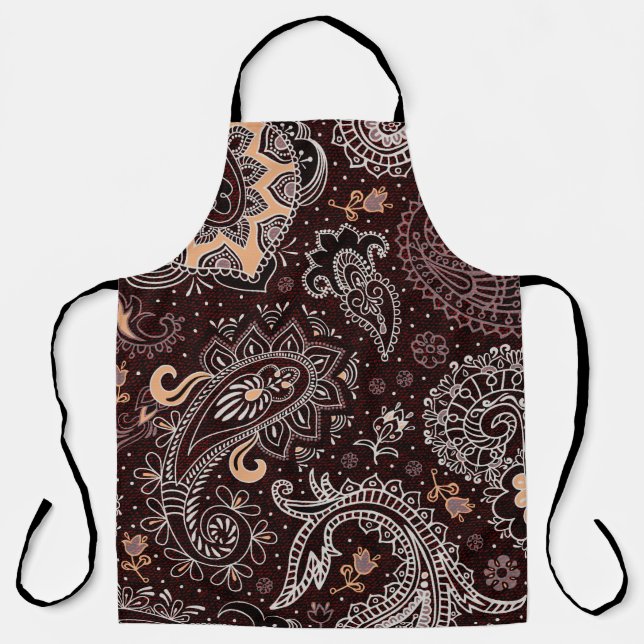 Colourful seamless pattern in paisley style. Vinta Apron (Front)