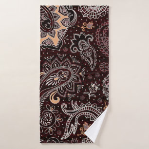 Colourful seamless pattern in paisley style. Vinta Bath Towel