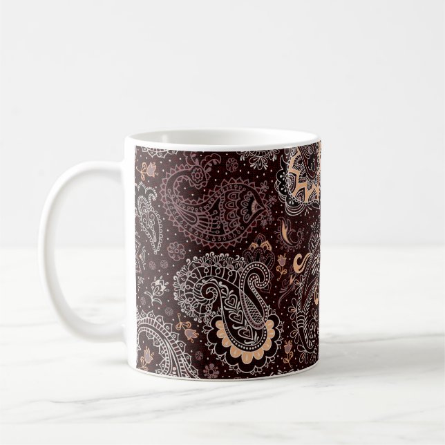 Colourful seamless pattern in paisley style. Vinta Coffee Mug (Left)