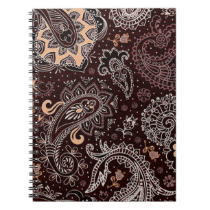 Colourful seamless pattern in paisley style. Vinta Notebook