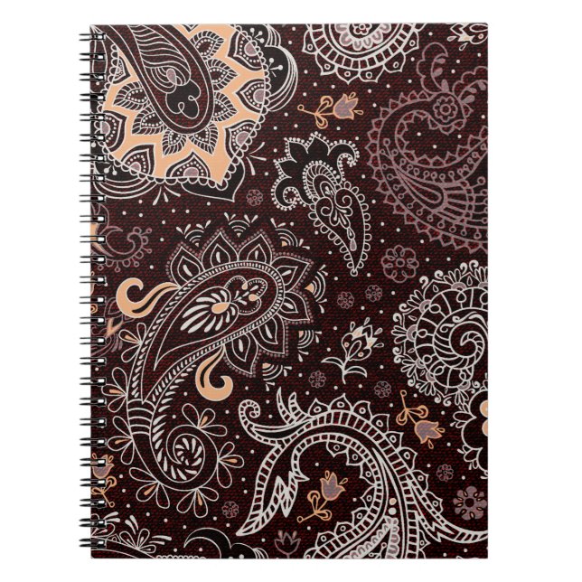 Colourful seamless pattern in paisley style. Vinta Notebook (Front)