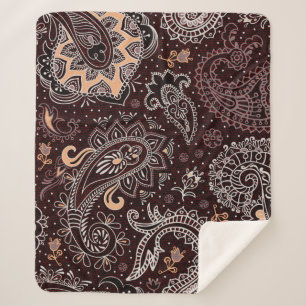Colourful seamless pattern in paisley style. Vinta Sherpa Blanket