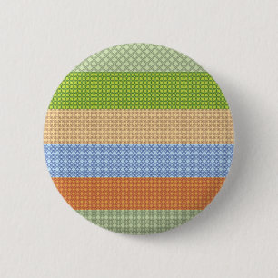 colourful seamless pattern mosaic, yellow, green.. 6 cm round badge