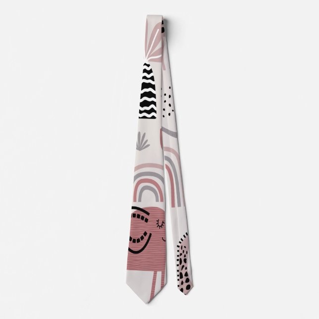 Colourful seamless pattern with cute elephants and tie (Front)