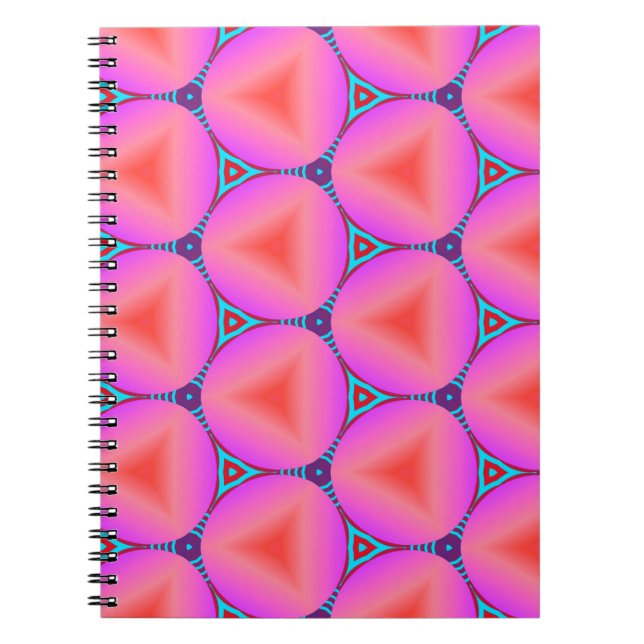 Colourful seamless pattern with simple geometric o notebook (Front)