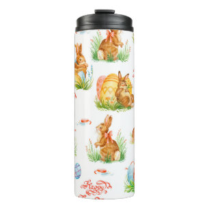 Colourful seamless pattern with spring easter conc thermal tumbler
