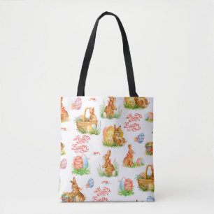 Colourful seamless pattern with spring easter conc tote bag