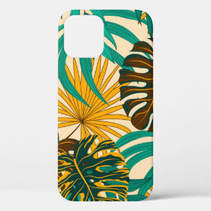 Colourful seamless pattern with tropical plants an iPhone 12 case