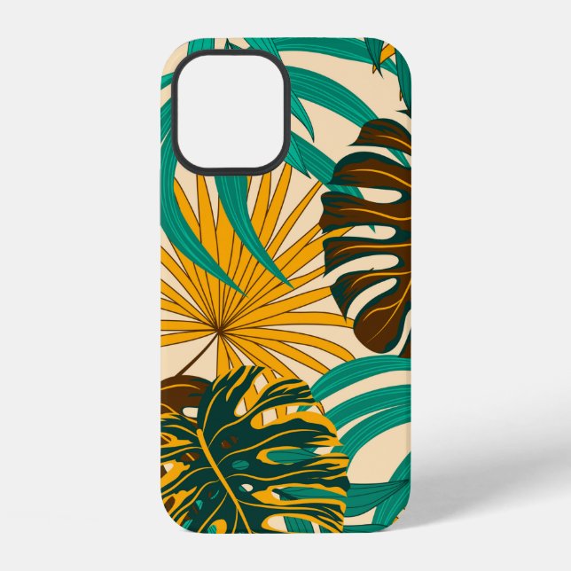 Colourful seamless pattern with tropical plants an iPhone case (Back)