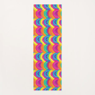 Colourful Seamless Rainbow and Wave Pattern Yoga Mat