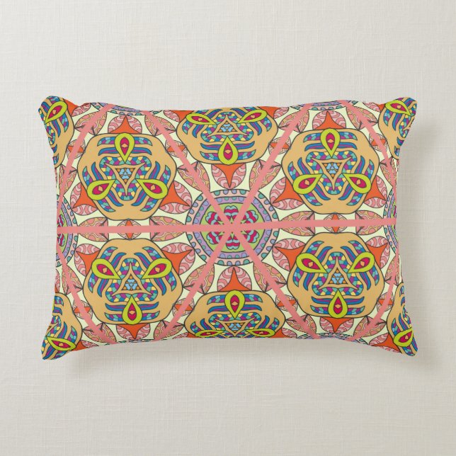 Colourful seamless triangle patchwork pattern. Abs Decorative Cushion (Front)