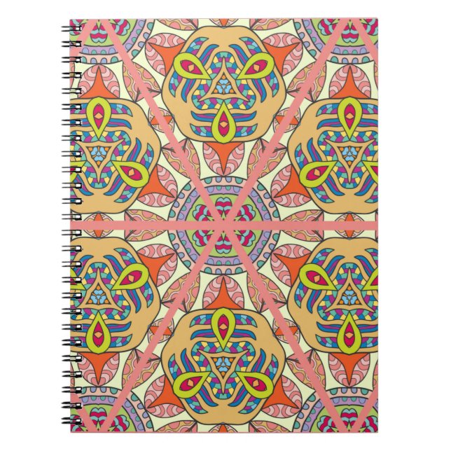Colourful seamless triangle patchwork pattern. Abs Notebook (Front)
