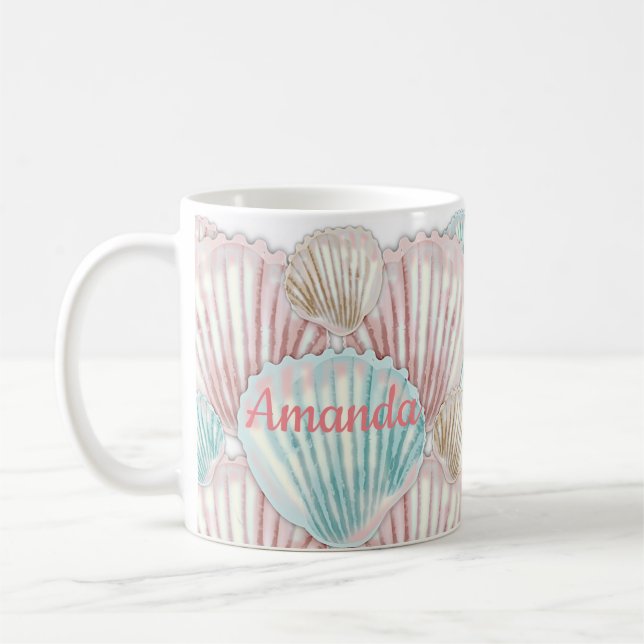 Colourful Seashell Cluster Coffee Mug (Left)