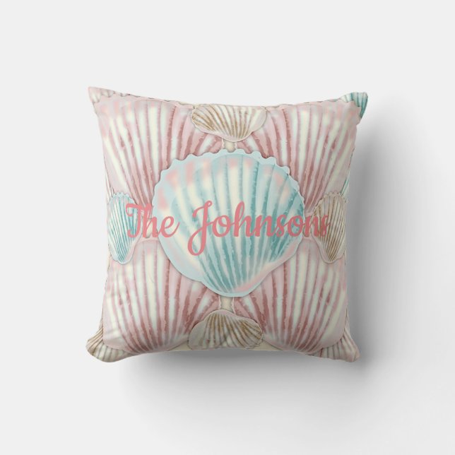 Colourful Seashell Cluster Cushion (Front)