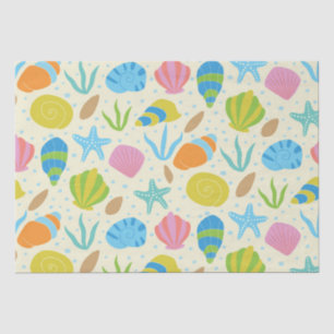 Colourful Seashells and Starfish Nautical Pattern  Tissue Paper