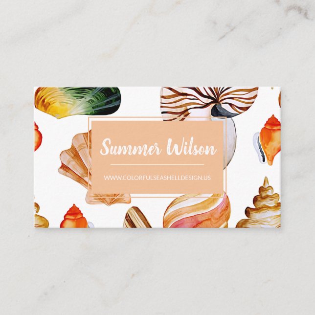 Colourful Seashells Business Card (Front)