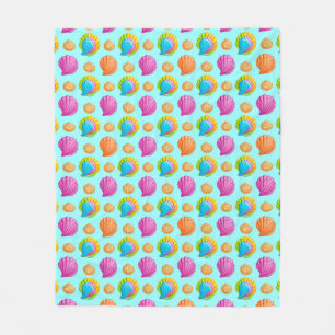 Colourful Seashells Fleece Blanket