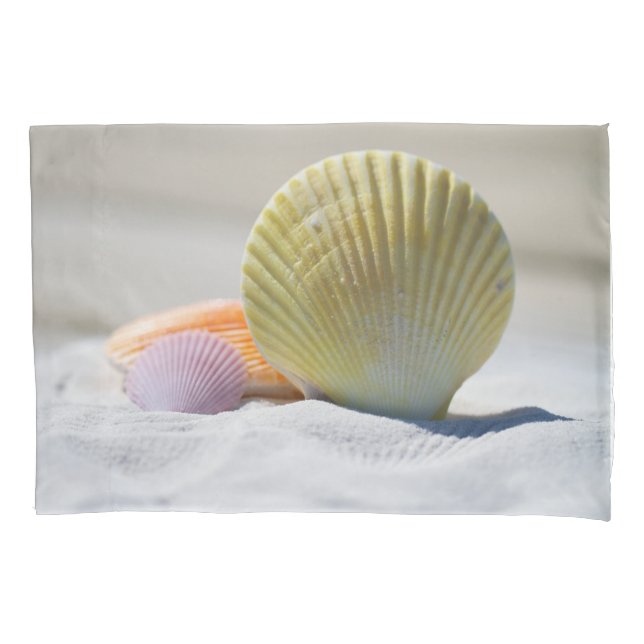 Colourful Seashells in the Sand Pillowcase (Front)