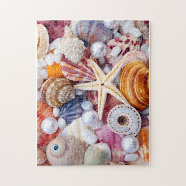 Colourful Seashells on the beach 252 piece puzzle (Vertical)