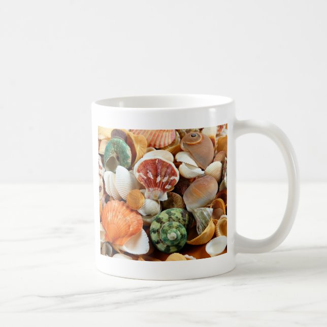 Colourful seashells pattern coffee mug (Right)