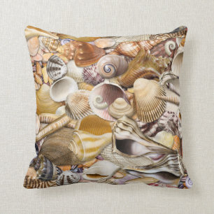 Colourful Seashells Throw Pillow