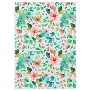 Colourful seaside flowers pattern tablecloth