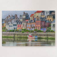 Colourful Seaside Marina Village Boat Saint Valery