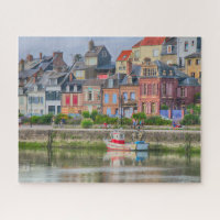 Colourful Seaside Marina Village Boat Saint Valery