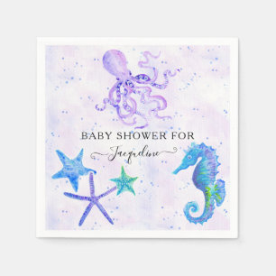 Colourful Seaside Starfish Seahorse Octopus Baby Napkin