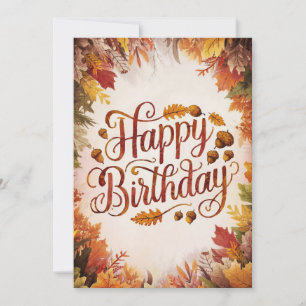 Colourful Season Autumn Fall Happy Birthday Card