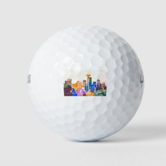 Colourful Seattle Skyline Golf Balls
