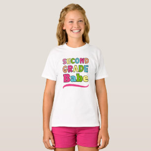 Colourful Second Grade Babe Back To School T-Shirt