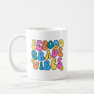 Colourful Second Grade Vibes– Back to  school Retr Coffee Mug