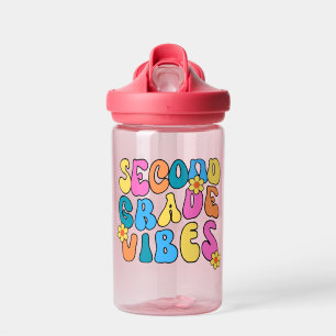 Colourful Second Grade Vibes– Back to school Retr Water Bottle