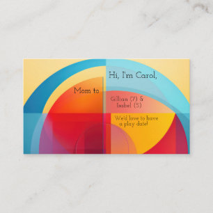 Colourful semi-circle shapes Business Card
